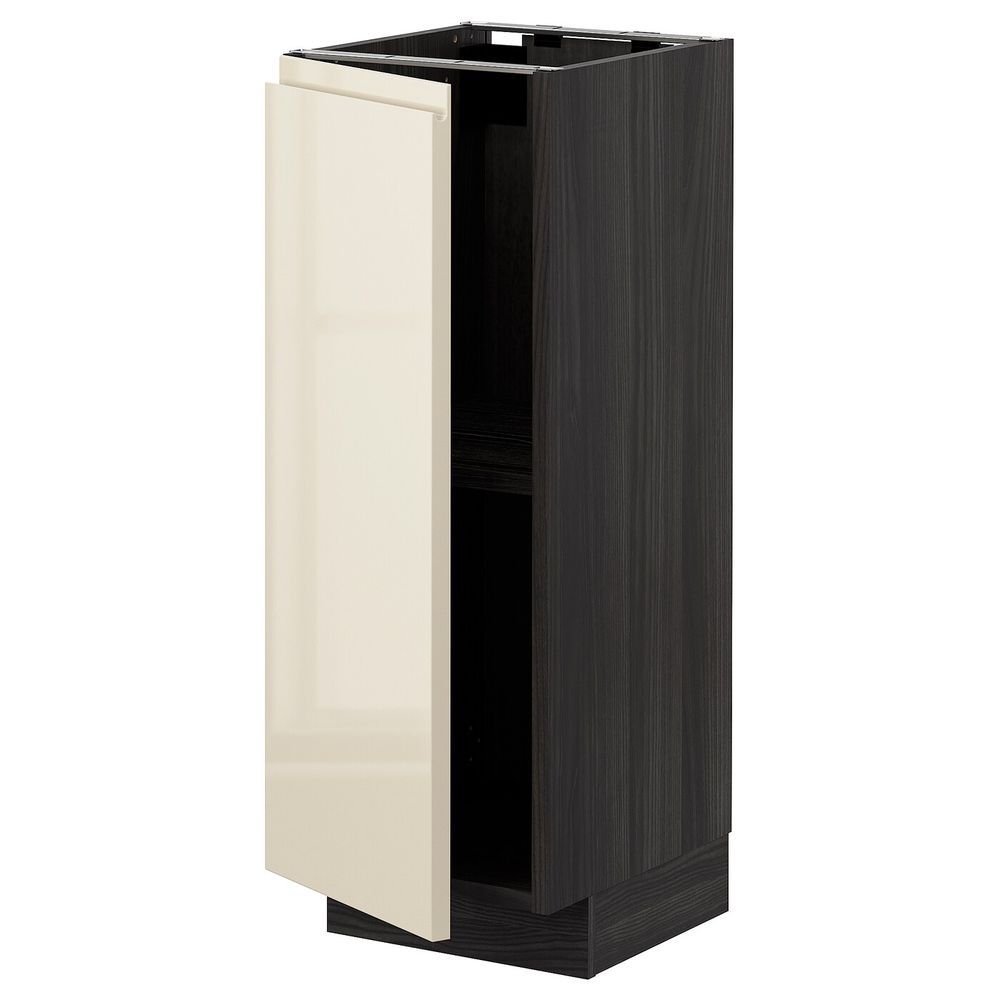 Напольный шкаф с полками, черный, Воксторп глянцевый светло-бежевый 30x37 см IKEA МЕТОД 993.027.63 - схема-чертеж с размерами