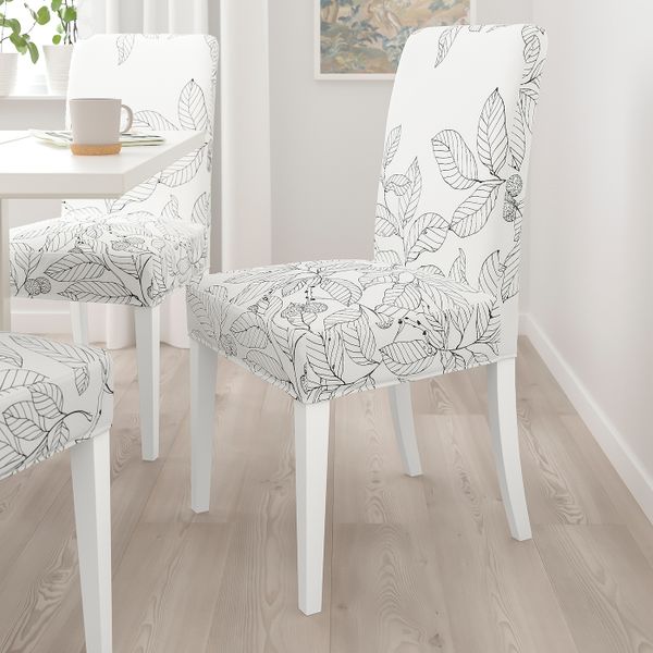 Стул, белый/Висланда черный-белый IKEA HENRIKSDAL ХЕНРИКСДАЛЬ 393.371.24 - схема-чертеж с размерами