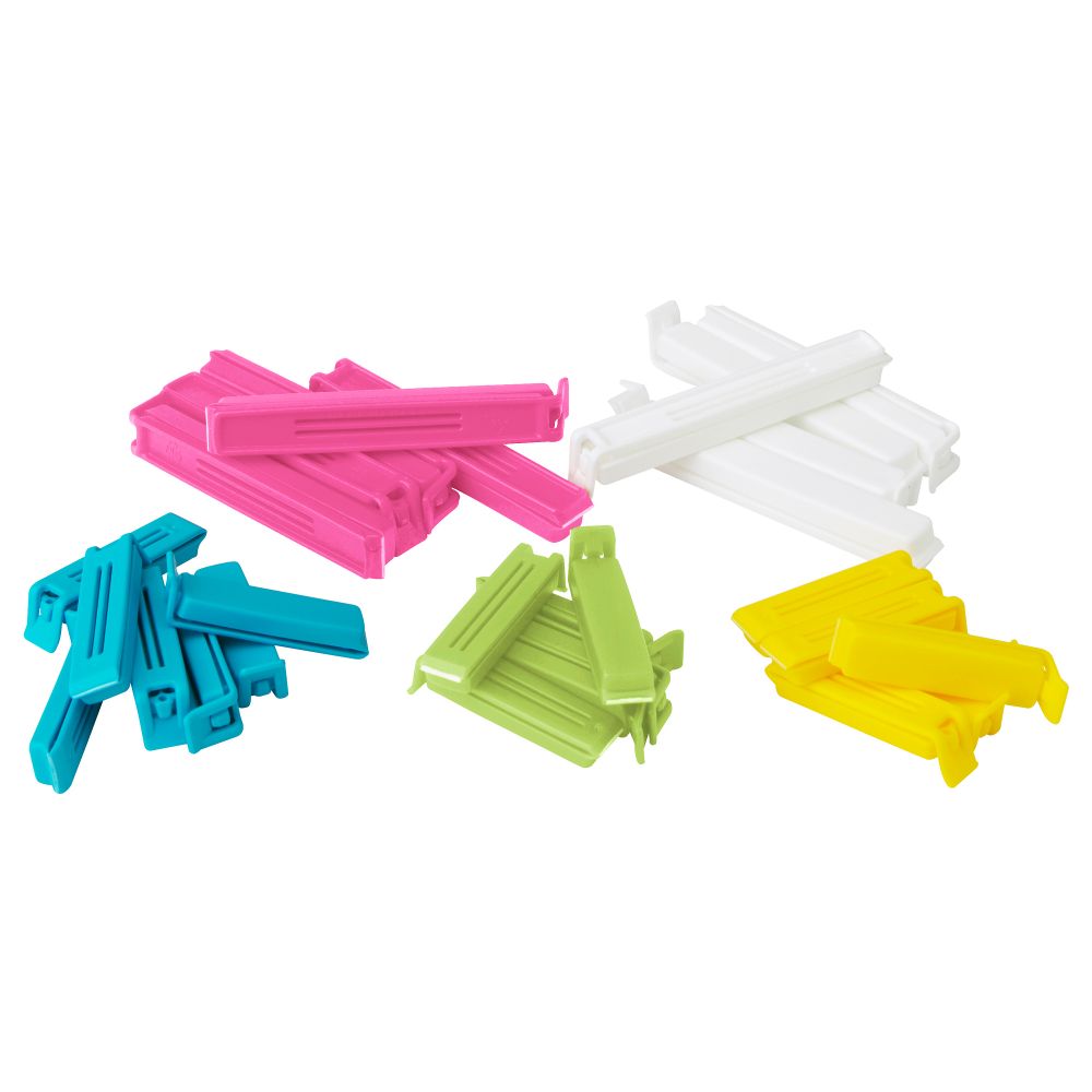 Зажим для пакетов, 30 штук БЕВАРА, разные цвета, различные размеры - фото 1