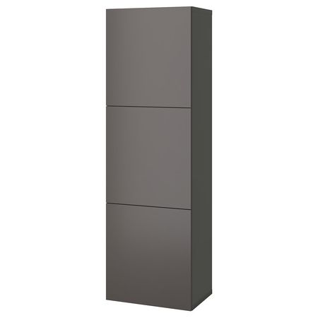 BESTÅ Стеллаж с дверьми - темно-серый/Lappviken темно-серый 60x42x193 см