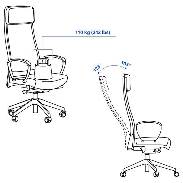 MARKUS Рабочий стул - Vissle темно-серый Small - фото 3