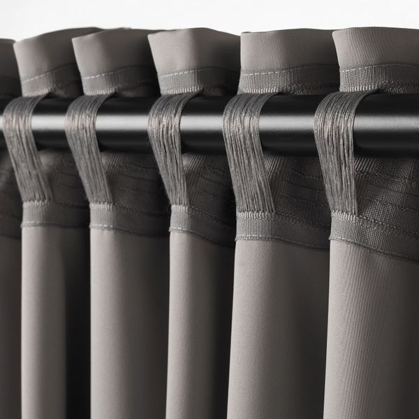 Гардины, блокирующие свет, 1 пара, серебристый, 145x300 см IKEA МАЙГУЛЛ 004.559.34 - фото 3