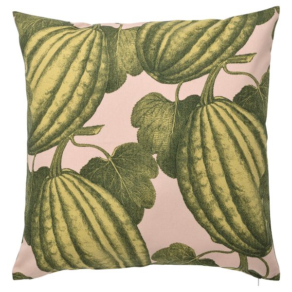 Чехол на подушку, 50x50 см, светло-розовый, зеленый IKEA PARKSALLAT 505.429.91 - фото 1
