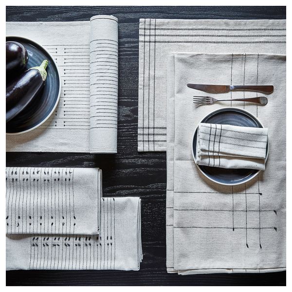 Скатерть, темно-серый, неокрашенный, 145x240 см IKEA VÅRARV 105.458.59 - схема-чертеж с размерами