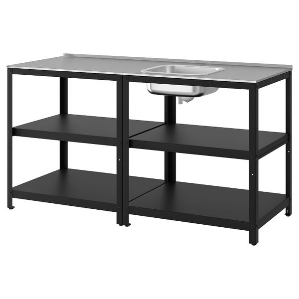Кухня с мойкой, для улицы, нержавеющая сталь 172x61 см IKEA GRILLSKÄR ГРИЛЛЬСКЭР 194.004.04 - фото 1