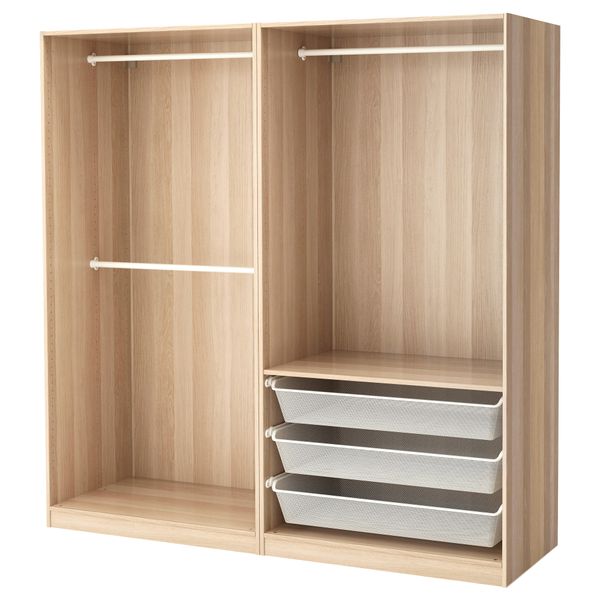 Гардероб, под беленый дуб, 200x58x201 см IKEA PAX ПАКС 891.284.39 - схема-чертеж с размерами