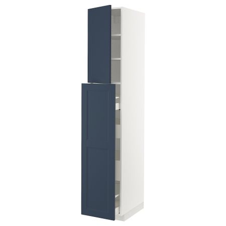 Высокий шкаф, выдвижной секцией, 4ящик, 1дверцы, 2полками IKEA METOD МЕТОД, MAXIMERA МАКСИМЕРА 694.681.23