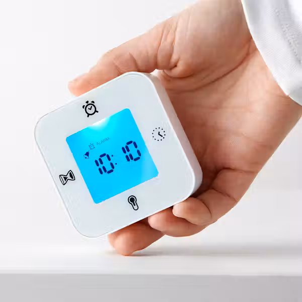 KLOCKIS Часы/термометр/будильник/таймер - белый 7x7 см - фото 2