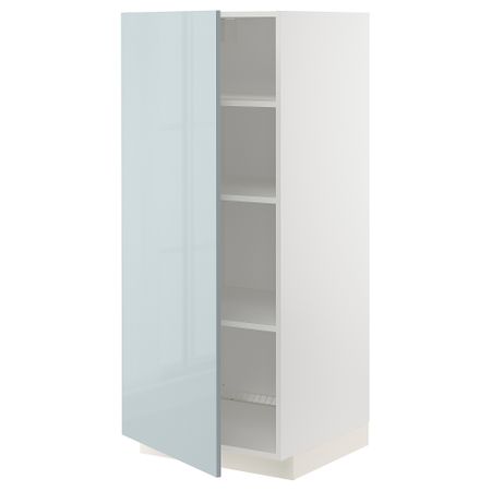 Высокий шкаф с полками, 60x60x140 см, белый, Kallarp серо-синий светлый IKEA METOD МЕТОД 994.794.22