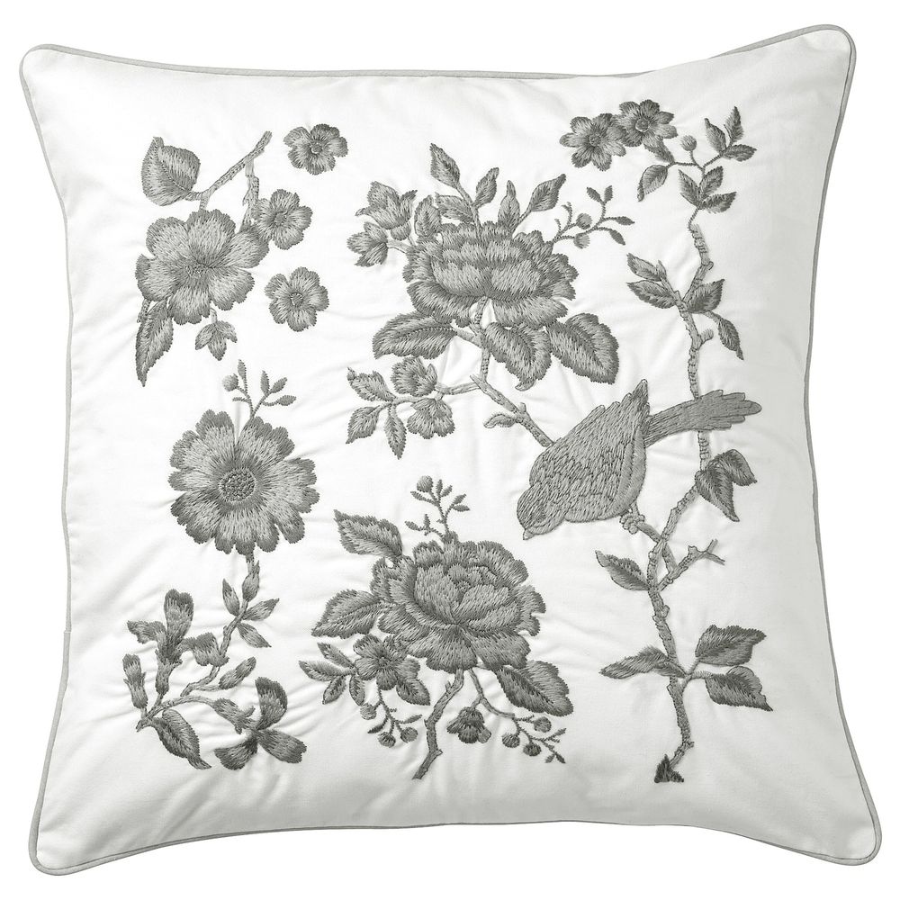 Подушка, белый, светло-серый 50x50 см IKEA PRAKTBRÄCKA ПРАКТБРЭККА 604.556.10 - фото 1