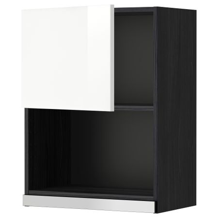 Навесной шкаф для СВЧ-печи МЕТОД, черный, Рингульт белый