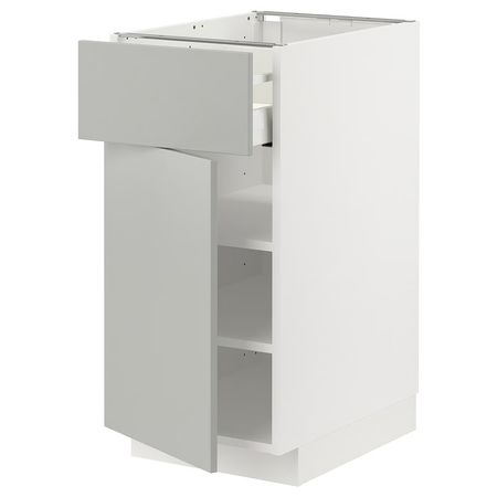 METOD / MAXIMERA Напольный шкаф с ящиком/дверцей - белый/Havstorp светло-серый 40x60 см