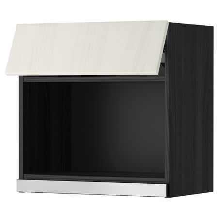 Навесной шкаф для СВЧ-печи МЕТОД, черный, Росдаль белый