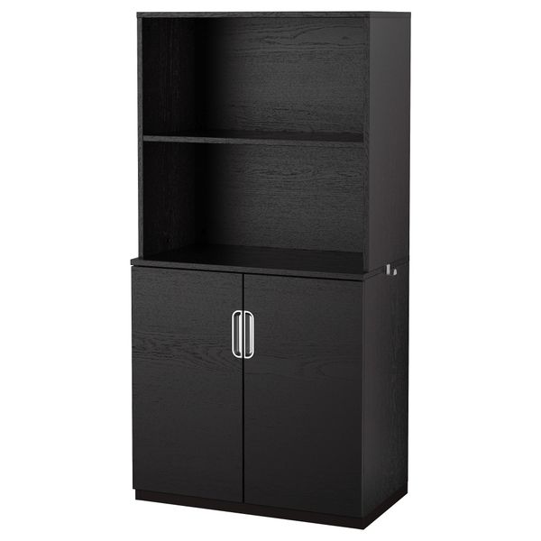 Комбинация для хранения с дверцами ГАЛАНТ, черно-коричневый (80x160 см) - фото 1