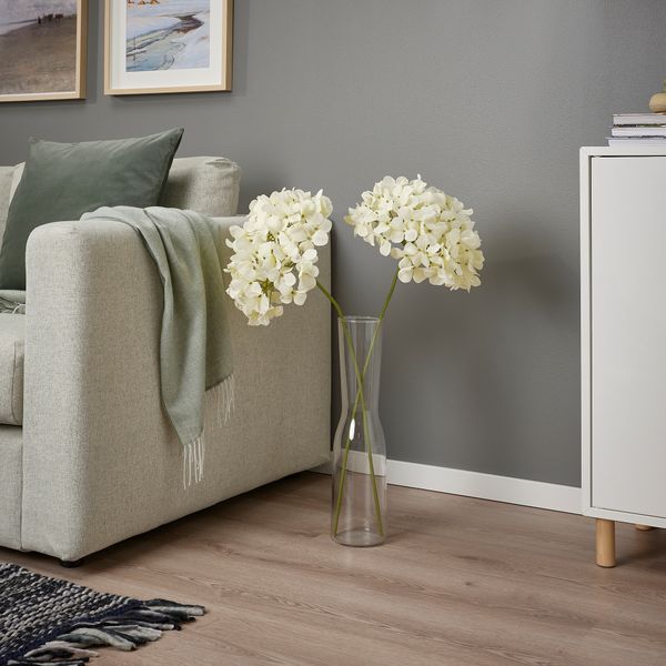 Цветок искусственный, 76 см, для дома, улицы Гидрангея, белый с оттенком IKEA SMYCKA СМИККА 205.380.28 - фото 4