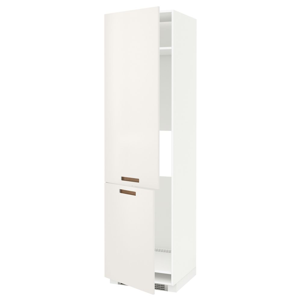 Высокий шкаф для холодильника/морозильника, 2 дверцы МЕТОД, белый, Мэрста белый (60x60x220 см) - схема-чертеж с размерами