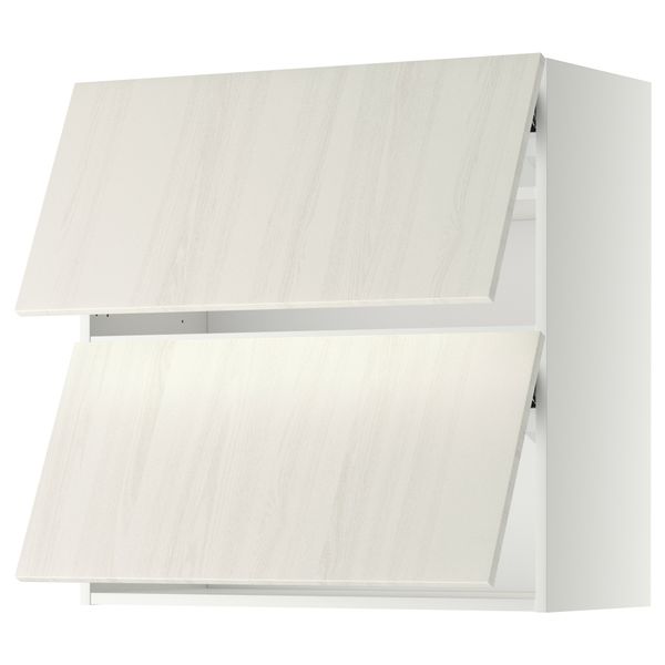 Навесной шкаф, 2 дверцы, горизонтальный МЕТОД, белый, Росдаль белый - схема-чертеж с размерами