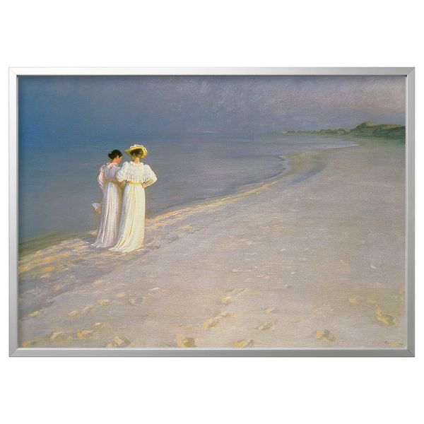 Картина с рамой, Летний вечер на пляже Скагена, цвет алюминия, 140x100 см IKEA BJÖRKSTA БЬЁРКСТА 694.168.22 - фото 2