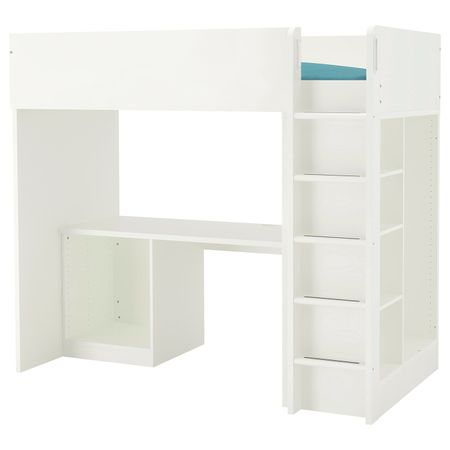 Каркас кровати-чердака + стол, модуль для/хр, белый 90x200 см IKEA СТУВА 403.478.48
