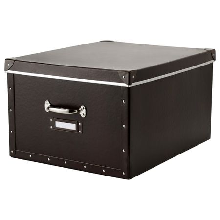 Коробка с крышкой ФЬЕЛЛА, коричневый (40x56x28 см)