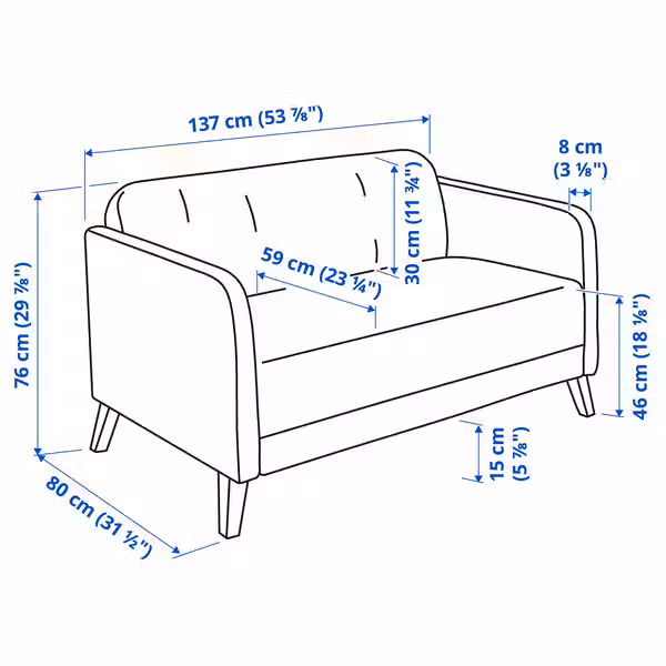 IKEA, дополнительный ракурс - схема-чертеж с размерами
