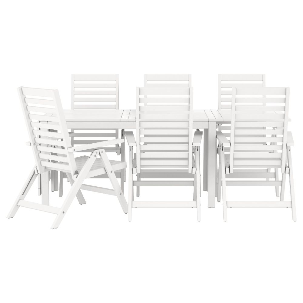 Стол, 6 кресел для сада ЭПЛАРО, белый - схема-чертеж с размерами