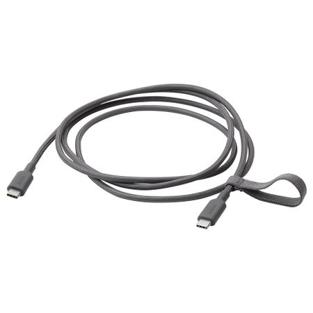 Кабель USB-C–USB-C, 1.5 м, темно-серый IKEA LILLÅNGEN ЛИЛЛОНГЕНHULT ЛИЛЛЬХУЛЬТ 505.276.03