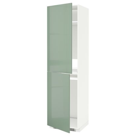 Высокий шкаф для холодильника или морозильника, МЕТОД, белый, Калларп светло-зеленый