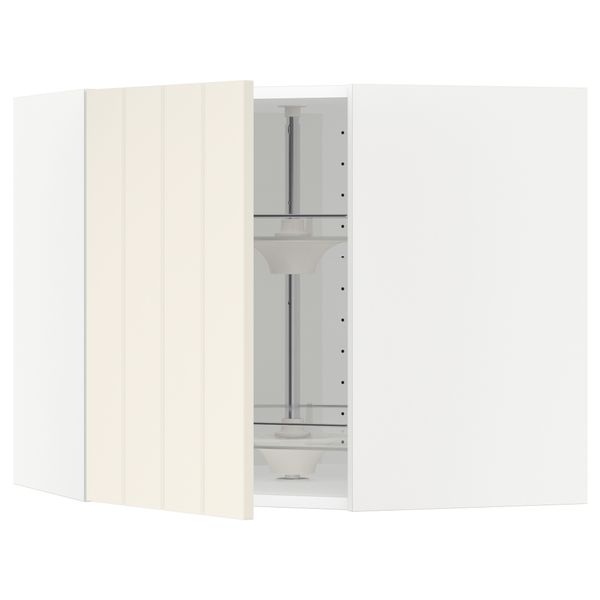 Угловой навесной шкаф с вращающейся секцией МЕТОД, белый, Хитарп белый с оттенком - схема-чертеж с размерами