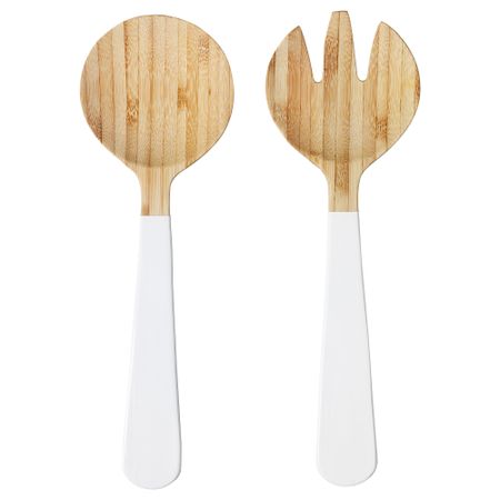 Приборы для салата, 2 предмета ГРИПАНДЕ, бамбук, белый (31 см)