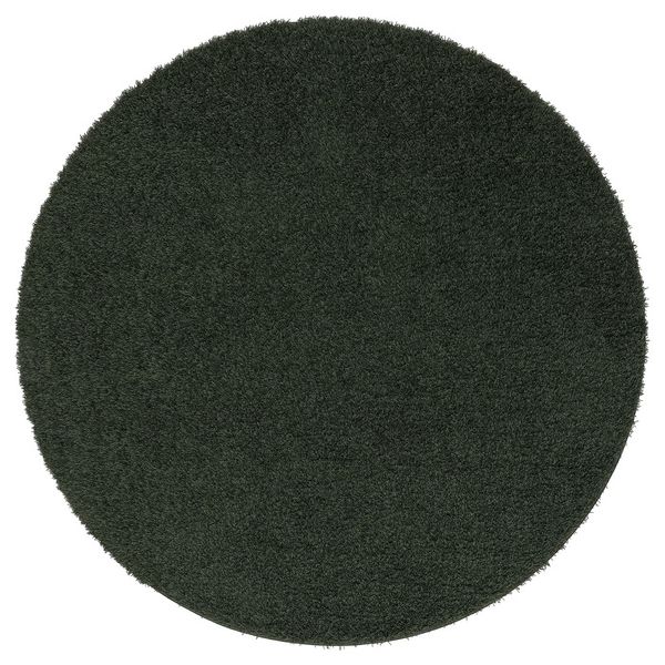 VINDEBÄK ВИНДЕБЭК Ковер, длинный ворс - темно-зеленый 130 см - фото 1