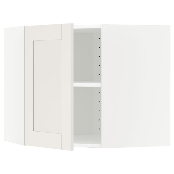 Угловой навесной шкаф с полками МЕТОД, белый, Сэведаль белый - схема-чертеж с размерами