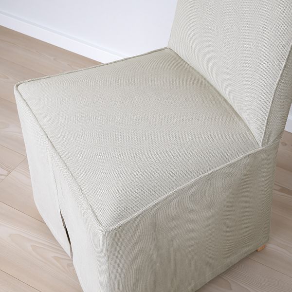 Стул с длинным чехлом, под дуб/колбуда бежевый/темно-серый IKEA BERGMUND БЕРГМУНД 693.846.04 - схема-чертеж с размерами