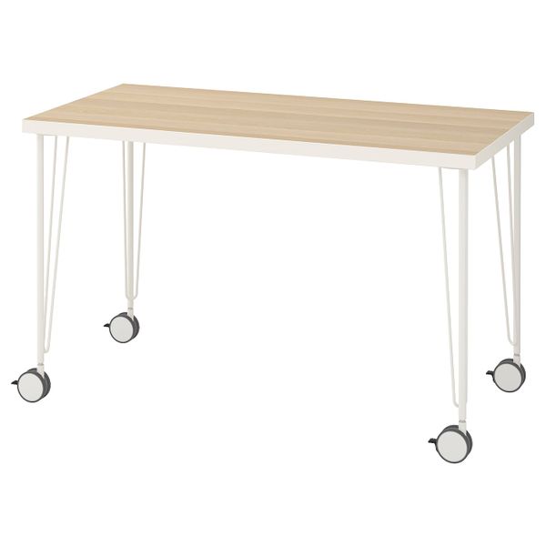 Стол, под беленый дуб/белый 120x60 см IKEA LINNMON ЛИННМОН / KRILLE КРИЛЛЕ 293.285.06 - фото 1