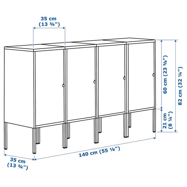 Комбинация для хранения, темно-синий 140x82 см IKEA ЛИКСГУЛЬТ 192.488.69 - фото 6