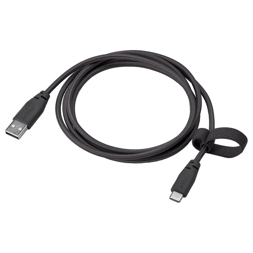 Кабель USB тип А – USB тип С, серый 1.5 м IKEA LILLHULT ЛИЛЛЬХУЛЬТ 204.838.65 - фото 1