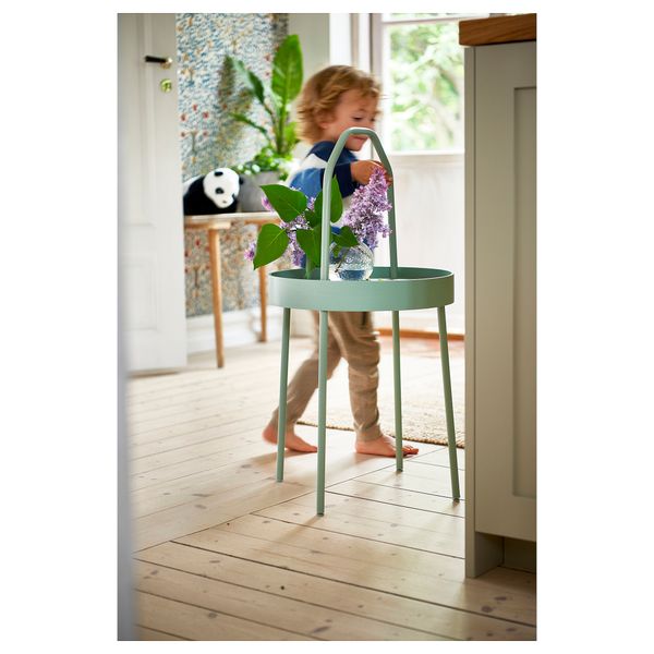 Придиванный столик, светлый серо-зеленый, 38 см IKEA BURVIK БУРВИК 805.130.01 - фото 7