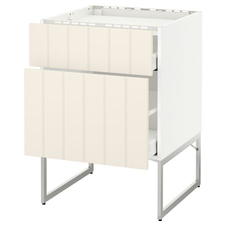 Напольный шкаф, 2 фронтальных панели, 3 ящика МЕТОД / МАКСИМЕРА, белый, Хитарп белый с оттенком