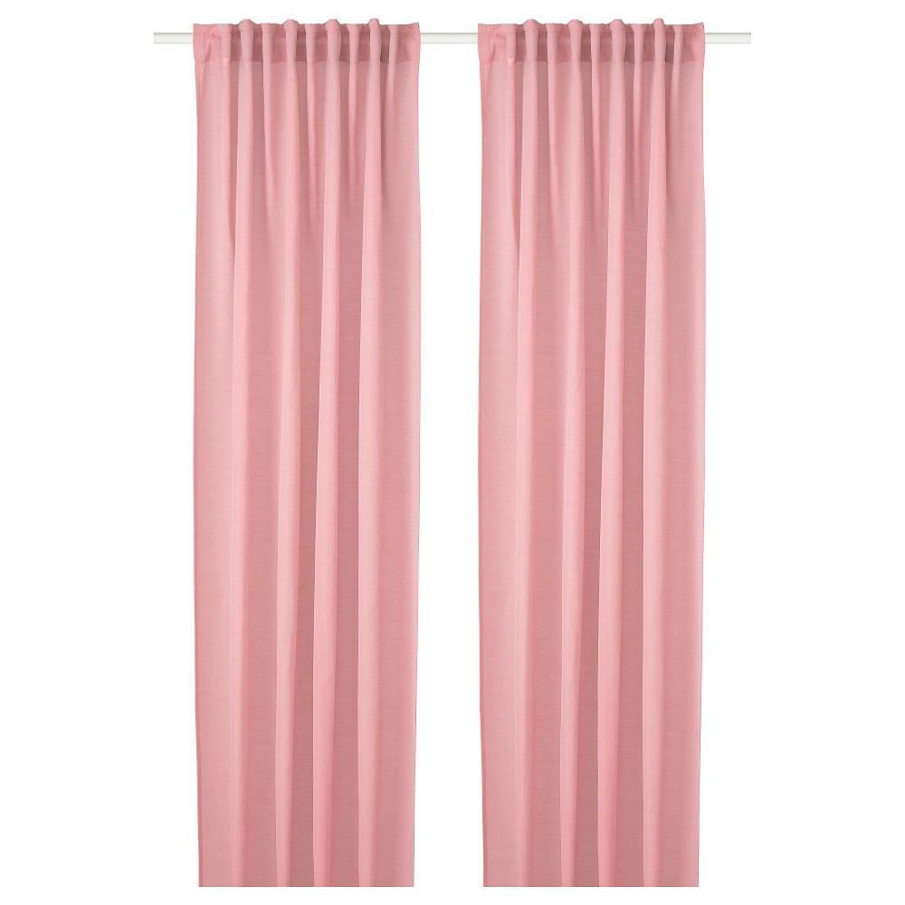 Гардины, 2 шт., 145x300 см, светло-красный IKEA HILJA 704.630.30 - фото 1
