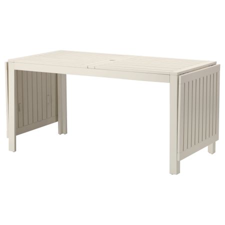 Стол с откидными полами, садовый ЭПЛАРО, белый (140/200/260x78 см)