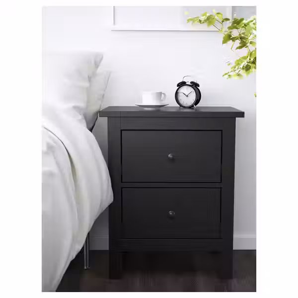 HEMNES Комод с 2 ящиками - черно-коричневый 54x66 см - фото 2
