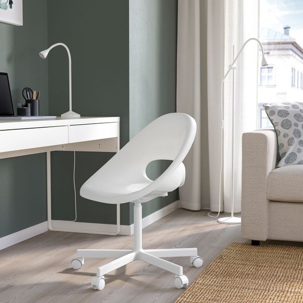 Рабочий стул, белый IKEA LOBERGET ЛОБЕРГЕТ / BLYSKÄR БЛИСКЭР 393.318.67 - фото 2