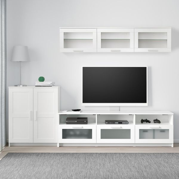 Шкаф для ТВ, комбинация, белый 258x41x190 см IKEA BRIMNES БРИМНЭС 493.967.40 - фото 2