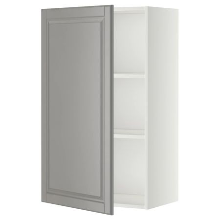 Навесной шкаф с полками, белый/Будбин серый 60x100 см IKEA METOD МЕТОД 094.459.88