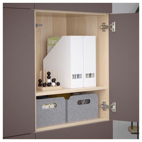 Комбинация для хранения с дверцами БЕСТО, под беленый дуб, Вальвикен темно-коричневый (120x40x192 см) - схема-чертеж с размерами