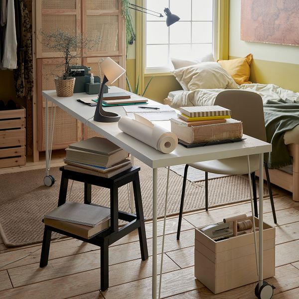 Ножка на колесной опоре, белый 70 см IKEA KRILLE КРИЛЛЕ 103.850.21 - схема-чертеж с размерами