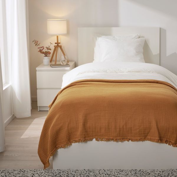 Плед, темный золотисто-коричневый 150x200 см IKEA VALLKRASSING ВАЛЛКРАССИНГ 405.069.79 - фото 3