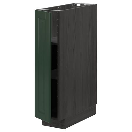 Напольный шкаф с полками, черный/Будбин темно-зеленый 20x60 см IKEA МЕТОД 993.129.41