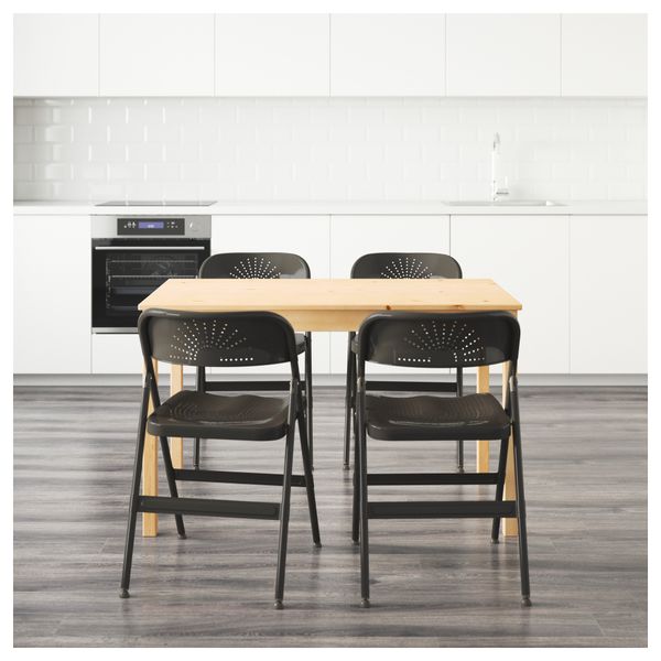 Стол и 4 стула ИНГУ / ФРОДЕ, сосна, темно-серый (120 см) - схема-чертеж с размерами