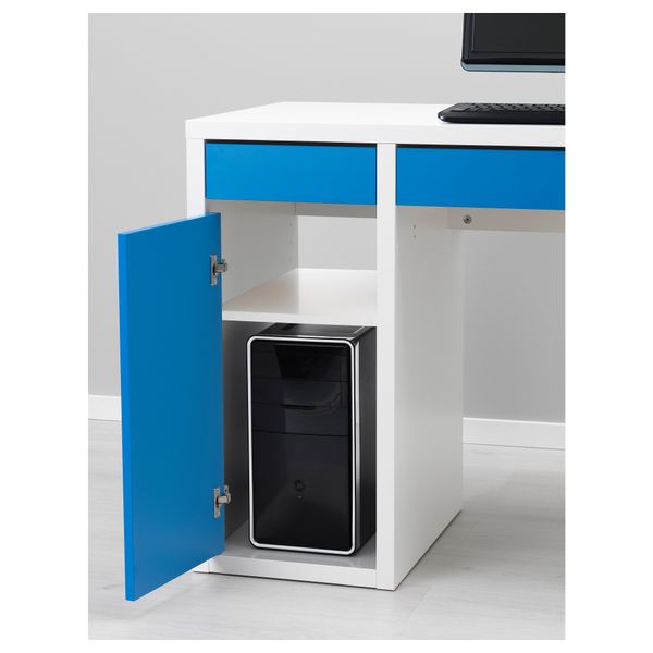 Письменный стол МИККЕ, белый, синий (105x50 см) - фото 3